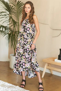 ADORA Floral Grecian Neck Midi Dress - Brittney MADE