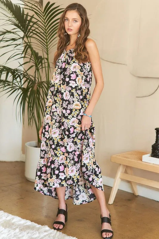 ADORA Floral Grecian Neck Midi Dress - Brittney MADE
