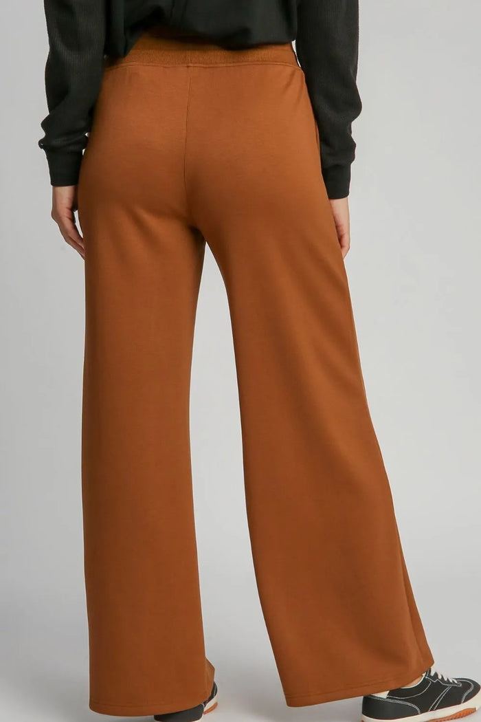 Umgee Drawstring Wide Leg Pants with Pockets - Brittney MADE