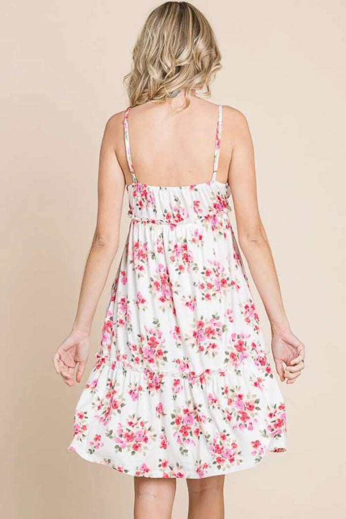 Culture Code Full Size Floral Frill Cami Dress - Brittney MADE