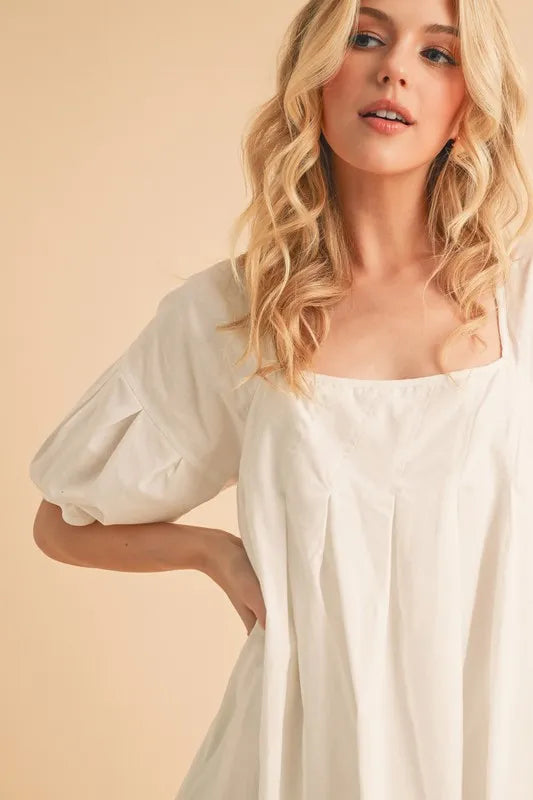 Aemi + Co Square Neck Babydoll Dress with Pockets - Brittney MADE