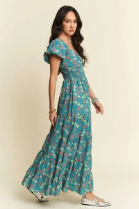 Davi & Dani Lightweight Sweetheart Neck Textured Tiered Maxi Dress - Brittney MADE