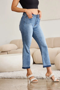 Judy Blue Full Size Release Hem Cropped Bootcut Jeans - Brittney MADE