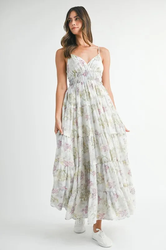 MABLE Floral Print Tiered Cami Maxi Dress - Brittney MADE