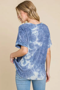 BOMBOM Tie-Dye Round Neck Short Sleeve T-Shirt - Brittney MADE