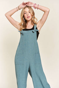 ADORA Knotted Wide Strap Wide Leg Overalls - Brittney MADE