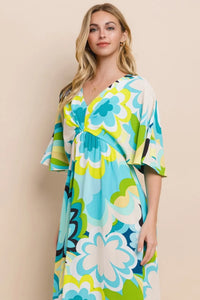 ODDI Floral Printed Slit Maxi Dress - Brittney MADE