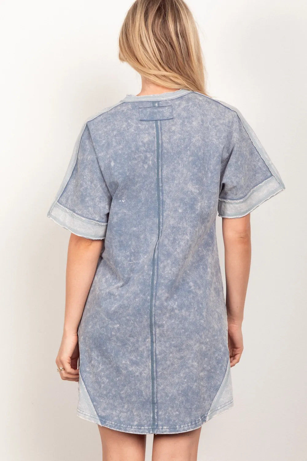 VERY J Short Sleeve V-Neck Tee Dress - Brittney MADE