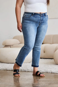 Judy Blue Full Size Release Hem Cropped Bootcut Jeans - Brittney MADE