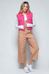 Snobbish Snap Down Quilted Crop Vest - Brittney MADE