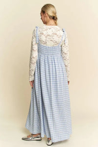 Davi & Dani Plaid Smocking Sleeveless Maxi Dress - Brittney MADE