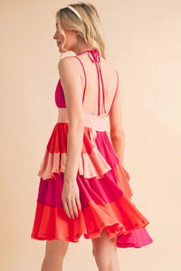 Aemi+Co Ruffled Color Block Sleeveless Mini Dress - Brittney MADE