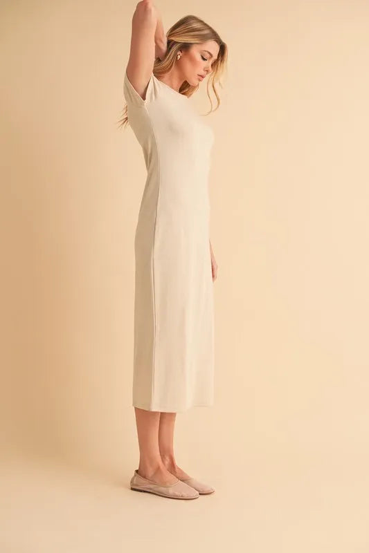Aemi+Co Short Sleeve Midi Tee Dress - Brittney MADE