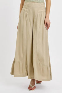 RISEN Shirring Detail Wide Leg Pants - Brittney MADE