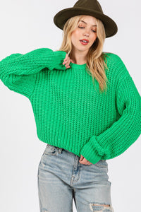 SAGE + FIG Round Neck Drop Shoulder Sweater - Brittney MADE