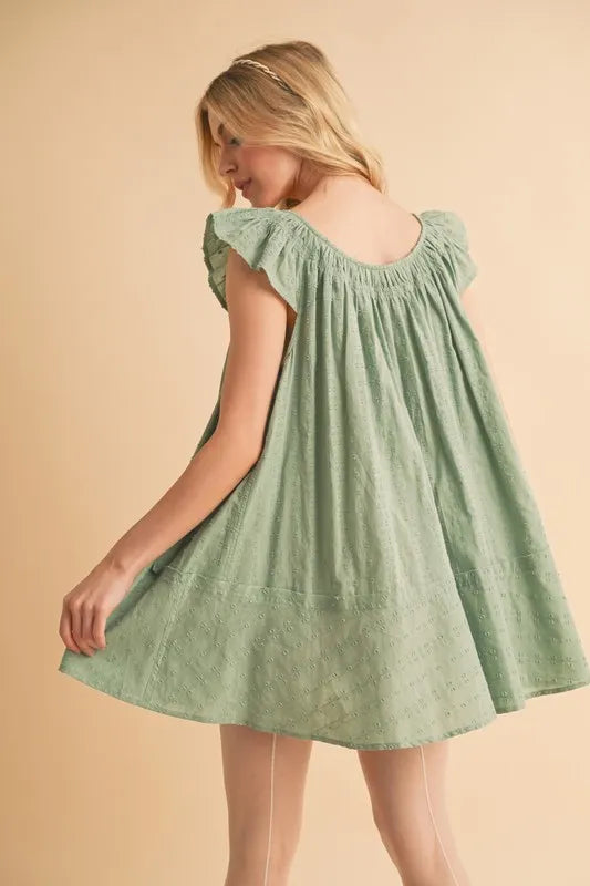 Aemi+Co Ruffled Cap Sleeve Cotton Tunic Mini Dress - Brittney MADE