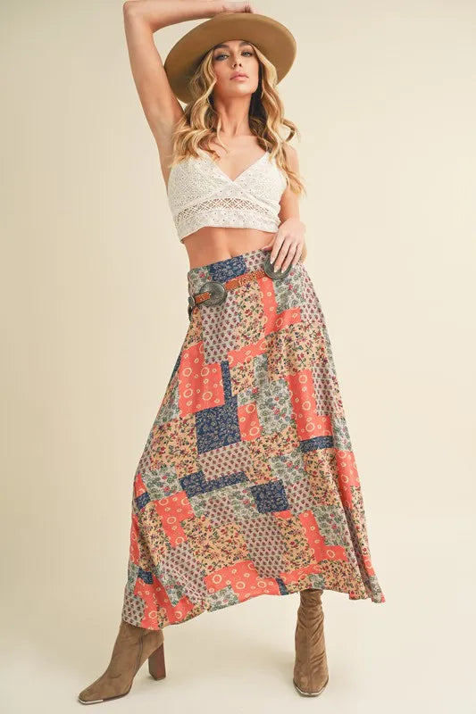 Aemi + Co Printed Maxi Skirt - Brittney MADE