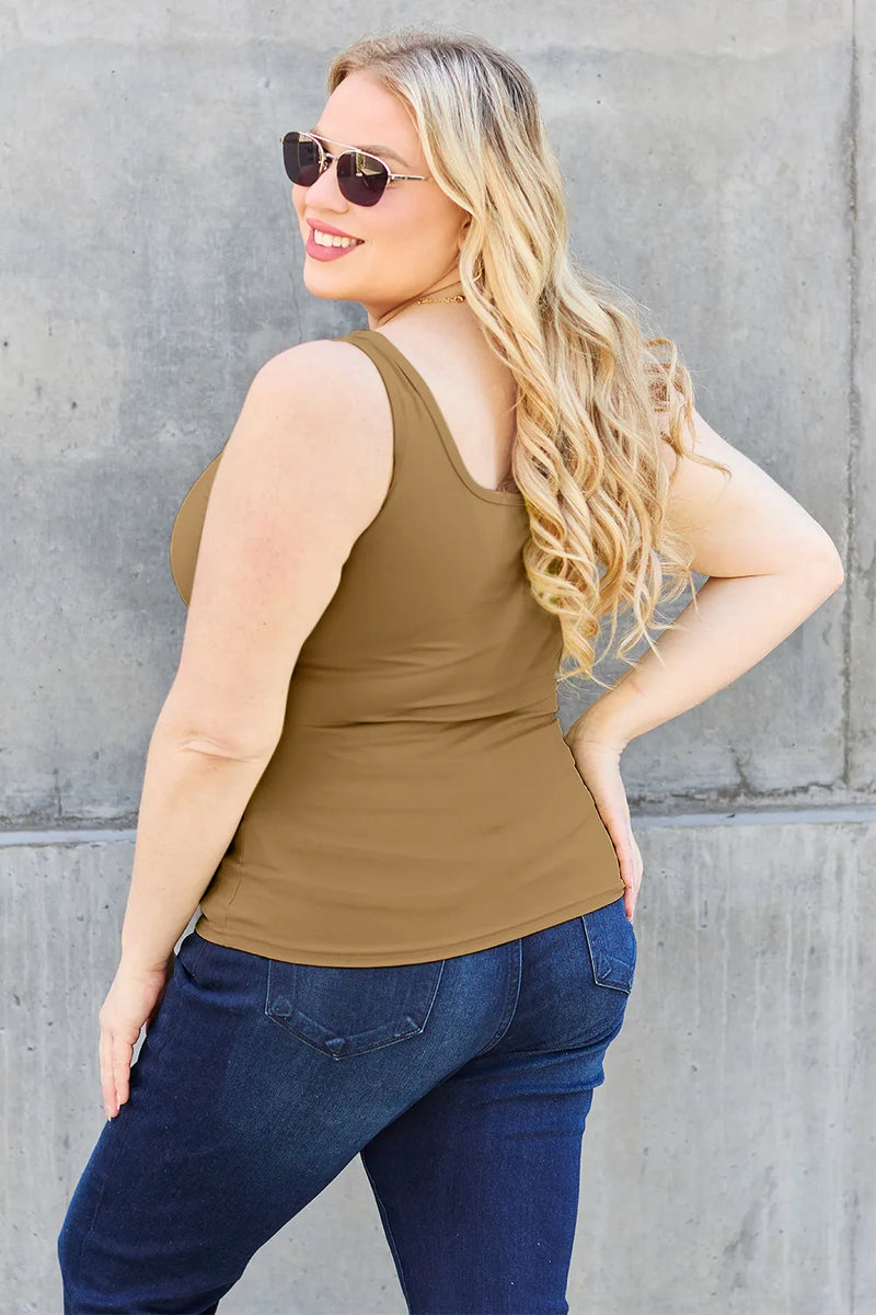 Basic Bae Full Size Square Neck Wide Strap Tank - Brittney MADE