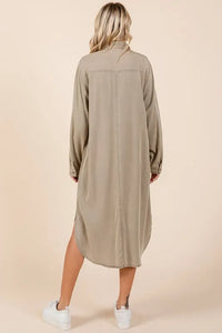 Mittoshop Button Down Long Sleeve Shirt Dress - Brittney MADE