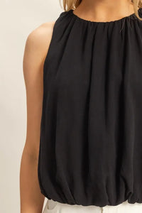 HYFVE Bubble Hem Round Neck Sleeveless Blouse - Brittney MADE