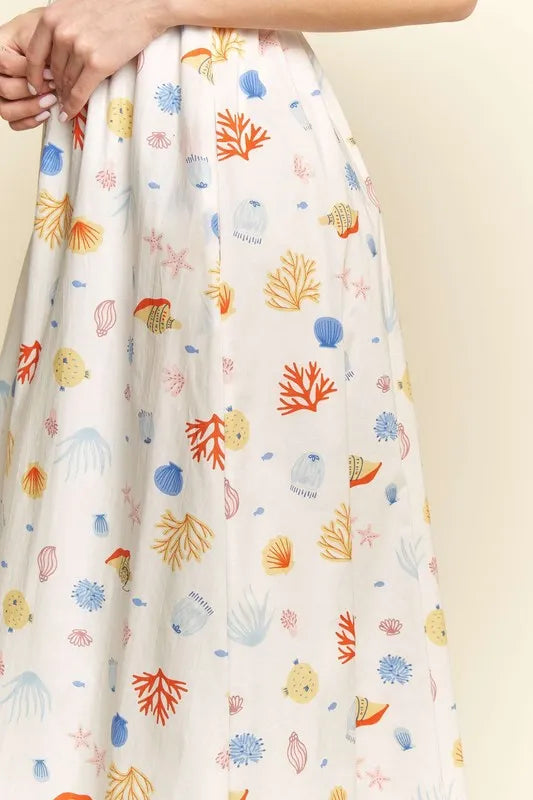 Davi & Dani Denim Binding Detail Smocking Summer Maxi Dress - Brittney MADE