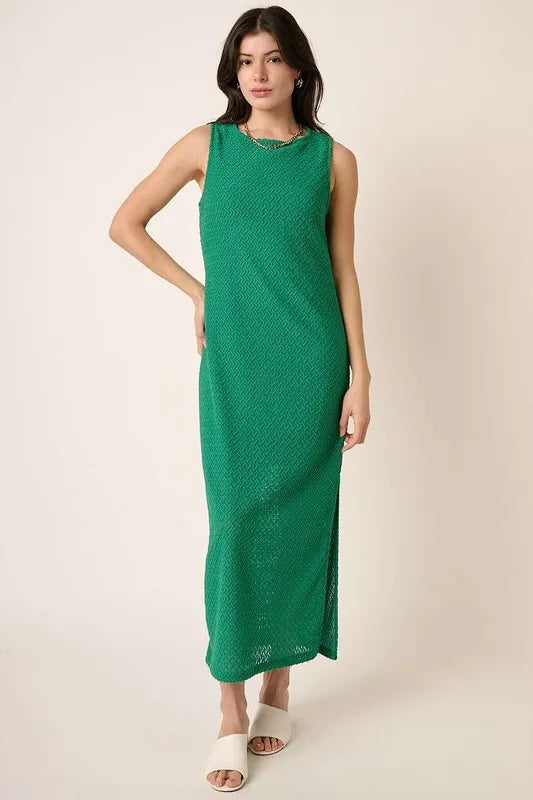 Mittoshop Side Slit Round Neck Sleeveless Dress - Brittney MADE