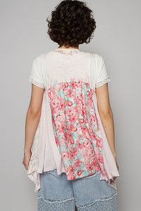 POL Lace Patchwork Floral Open Front Sleeveless Cardigan - Brittney MADE