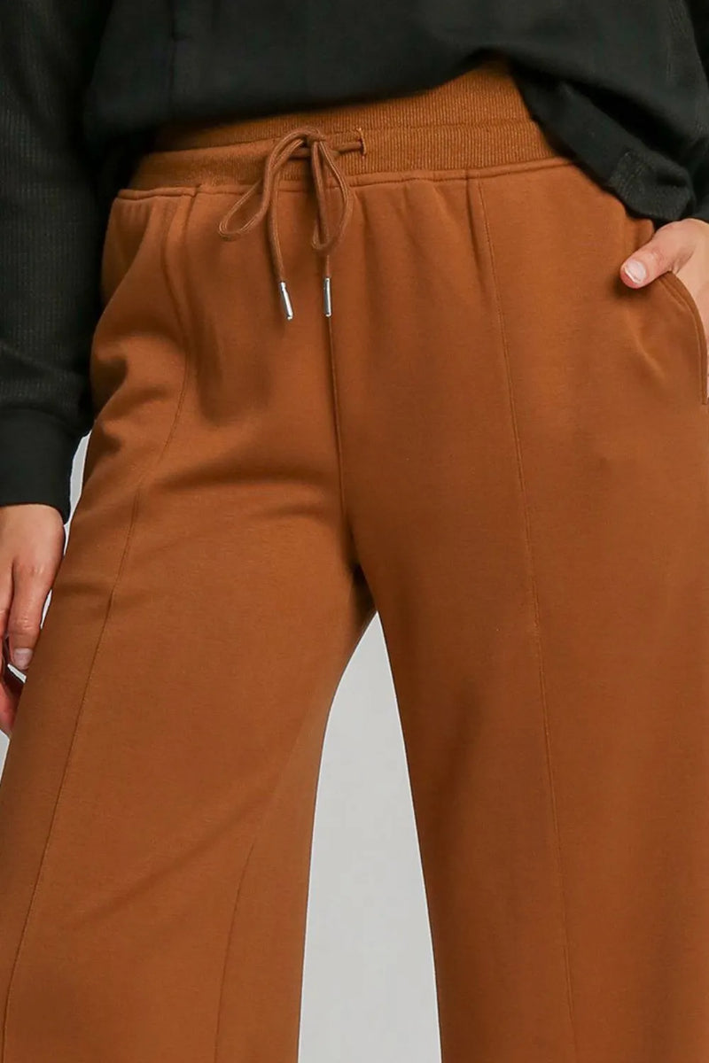 Umgee Drawstring Wide Leg Pants with Pockets - Brittney MADE