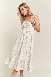 ADORA Smocked Floral Sweetheart Neck Cami Dress - Brittney MADE