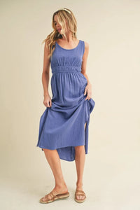 Aemi + Co Side Slit Round Neck Sleeveless Tank Dress - Brittney MADE