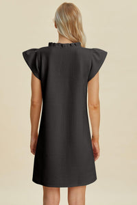 Double Take Full Size Ruffled V-Neck Cap Sleeve Dress - Brittney MADE