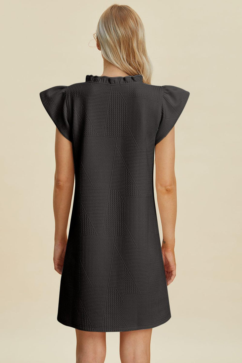 Double Take Full Size Ruffled V-Neck Cap Sleeve Dress - Brittney MADE