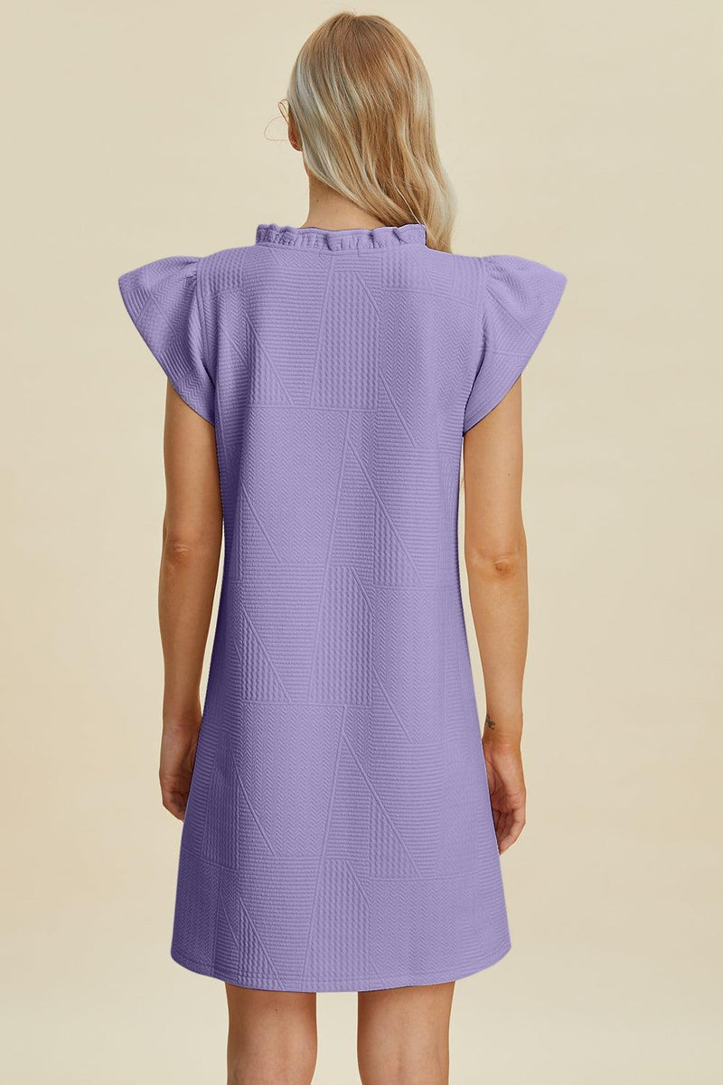 Double Take Full Size Ruffled V-Neck Cap Sleeve Dress - Brittney MADE