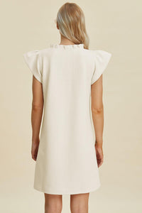 Double Take Full Size Ruffled V-Neck Cap Sleeve Dress - Brittney MADE