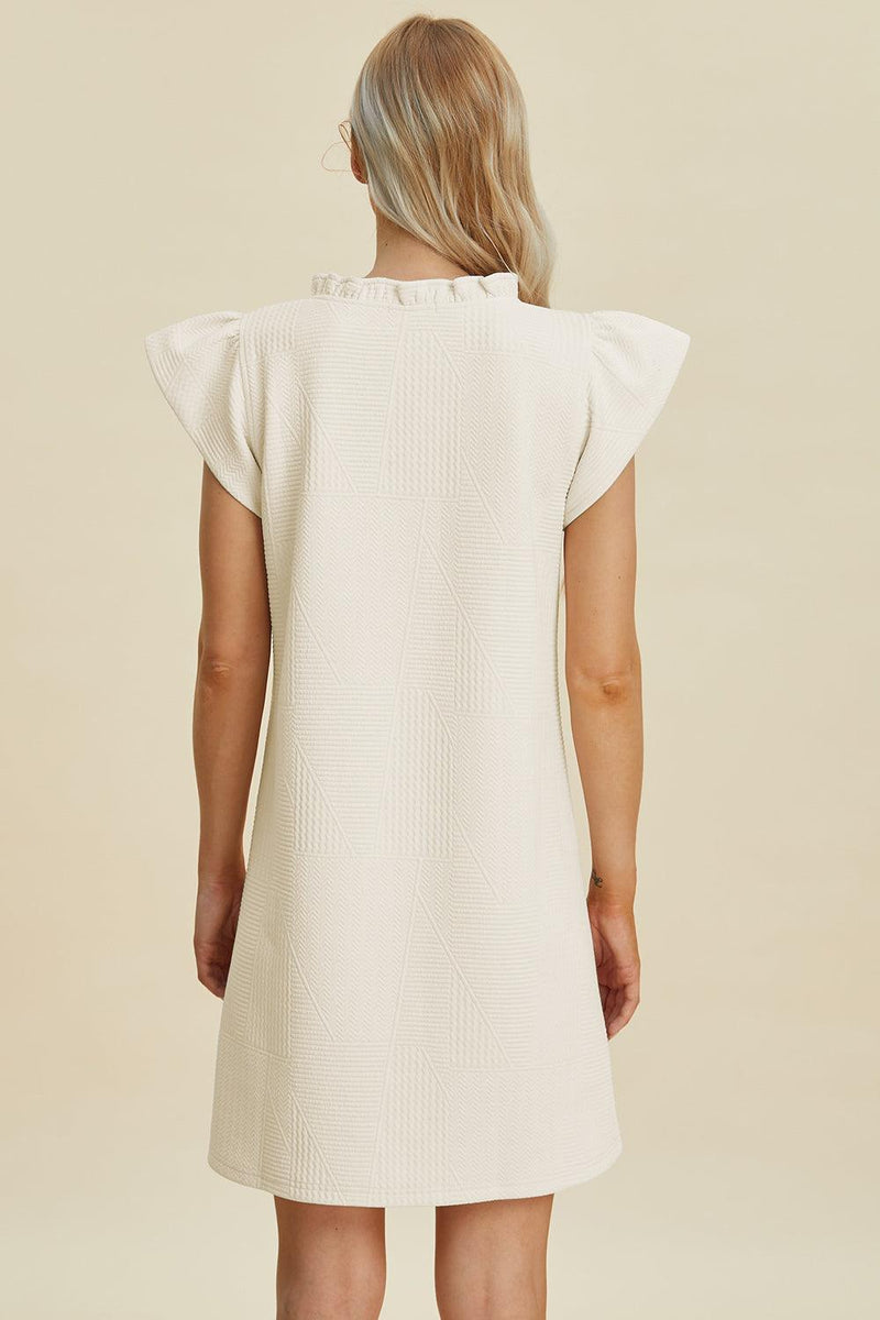 Double Take Full Size Ruffled V-Neck Cap Sleeve Dress - Brittney MADE