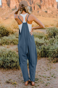 Double Take Full Size V-Neck Sleeveless Jumpsuit with Pockets - Brittney MADE