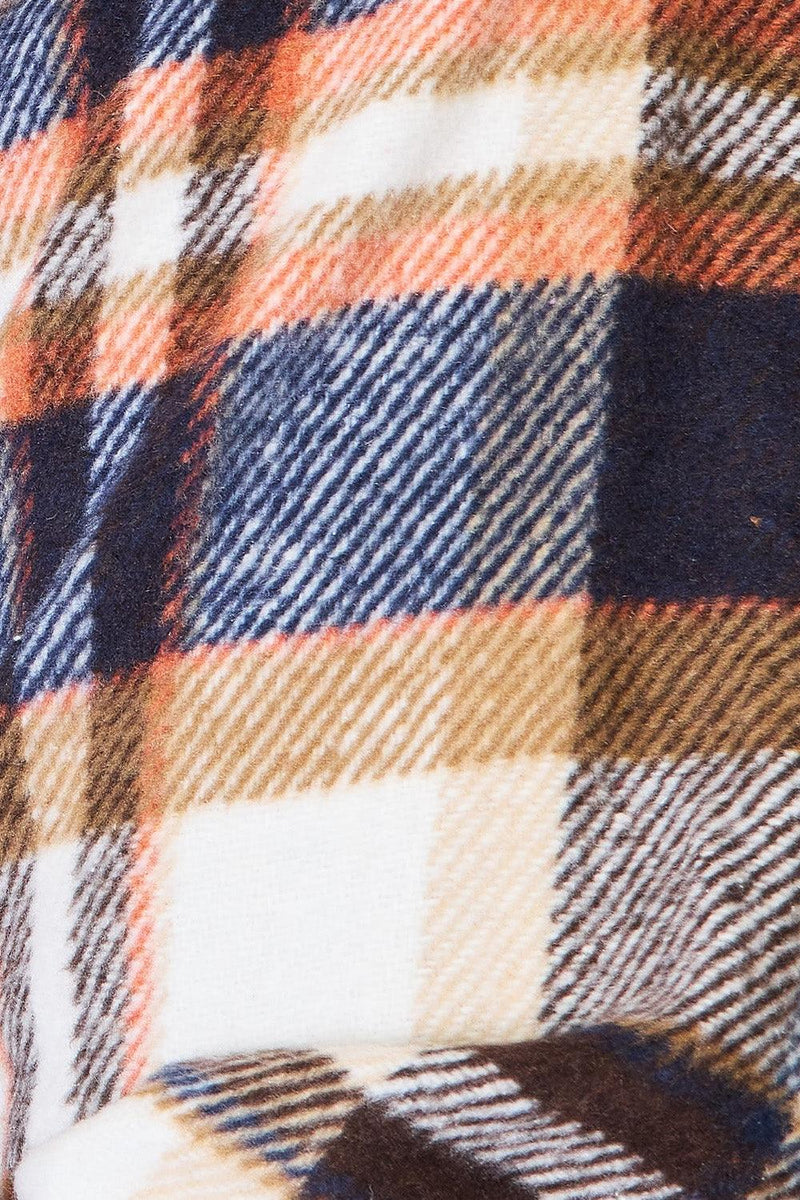 Double Take Plaid Button Front Shirt Jacket with Breast Pockets - Brittney MADE