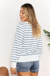 Double Take Striped Long Sleeve Round Neck Top - Brittney MADE