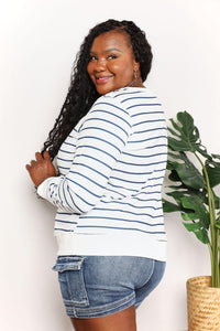 Double Take Striped Long Sleeve Round Neck Top - Brittney MADE