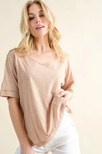 And The Why Vintage Slub Round Neck T-Shirt - Brittney MADE