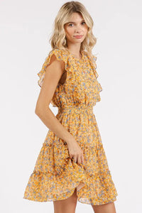 Mittoshop Ditsy Floral Print Ruffle Chiffon Mini Dress - Brittney MADE