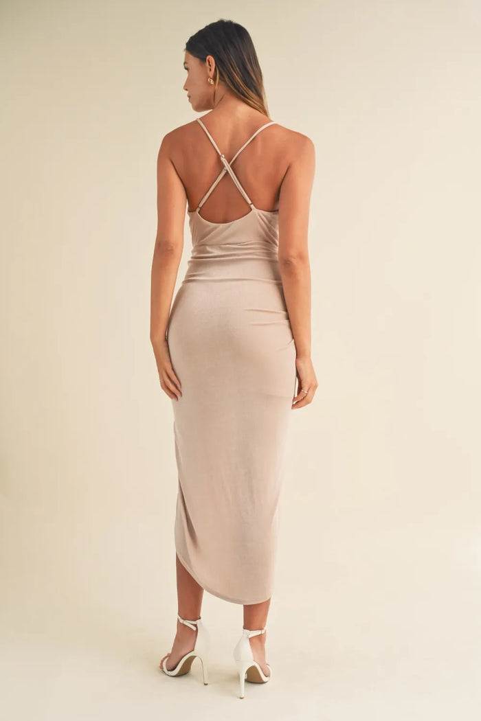 Mable Draped Detail Cami Midi Dress - Brittney MADE
