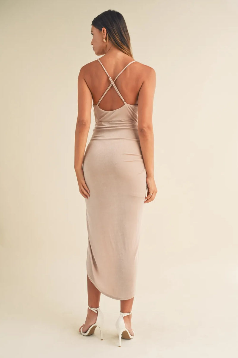 Mable Draped Detail Cami Midi Dress - Brittney MADE