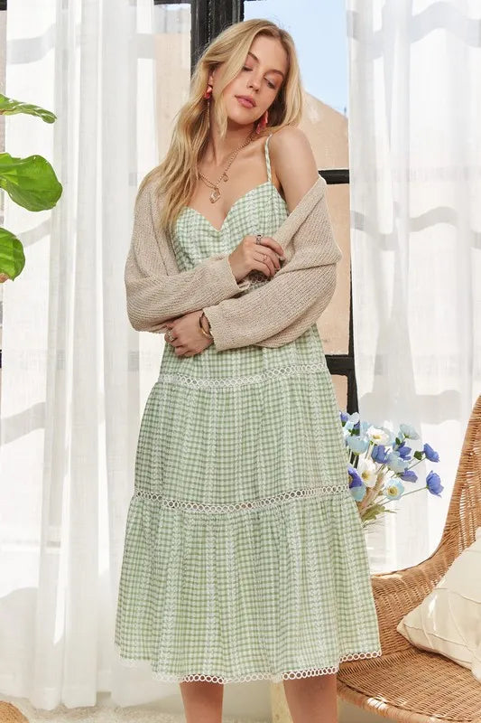 ADORA Gingham Detail Washed Dress - Brittney MADE