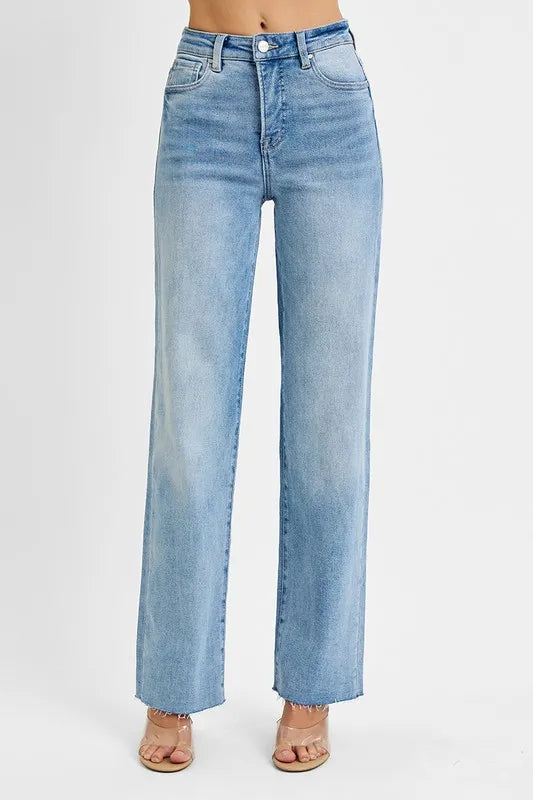 RISEN Tummy Control Rise Straight Jeans - Brittney MADE
