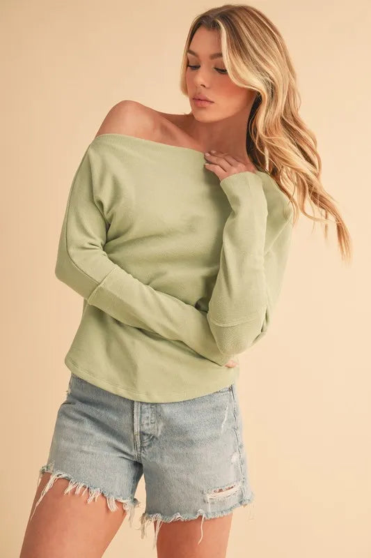Aemi + Co One Shoulder Long Sleeve Knit Top - Brittney MADE