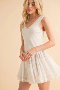 Aemi+Co Frill Sleeveless Drop Waist Mini Dress - Brittney MADE