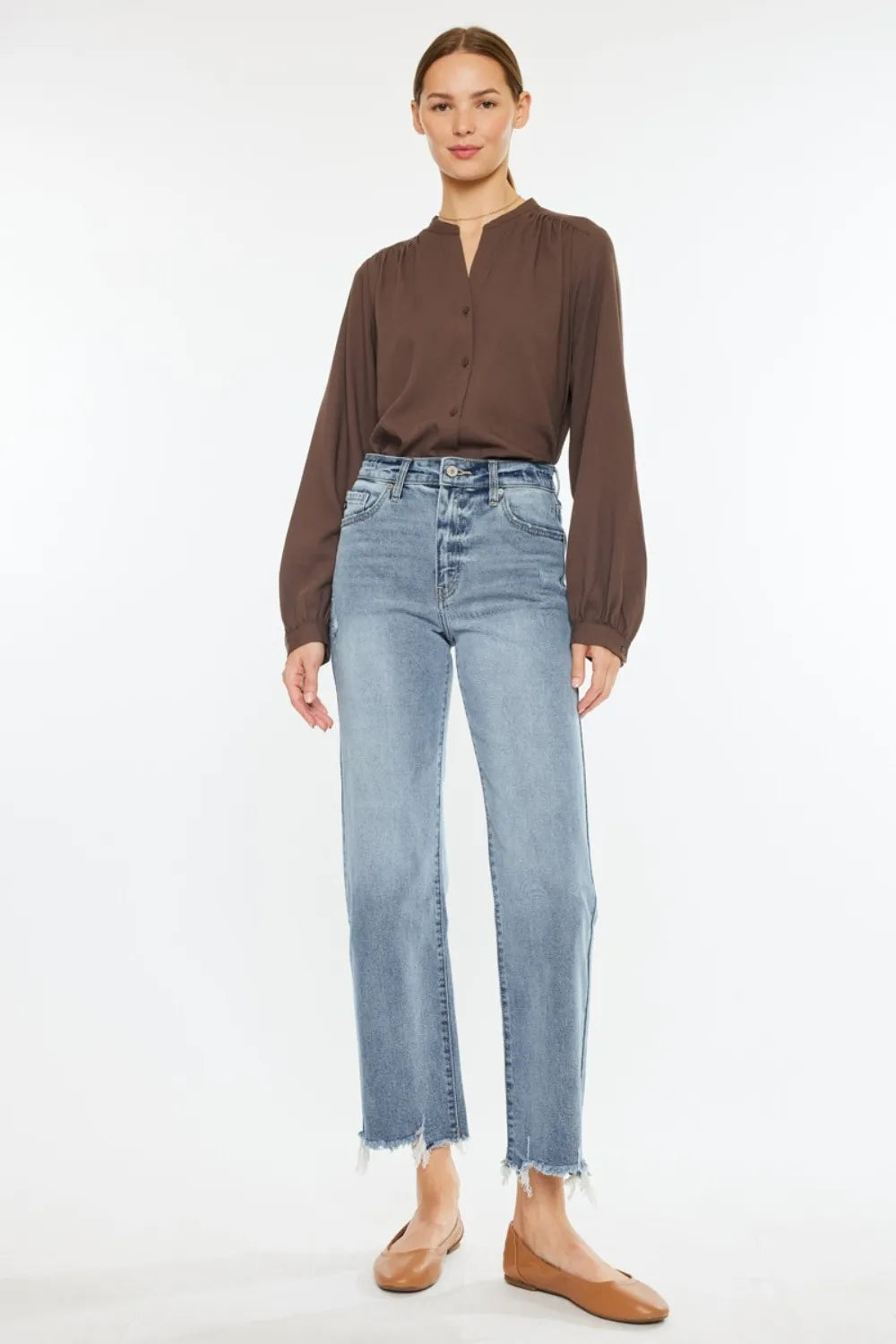 Kancan High Rise Slim Wide Leg Jeans - Brittney MADE