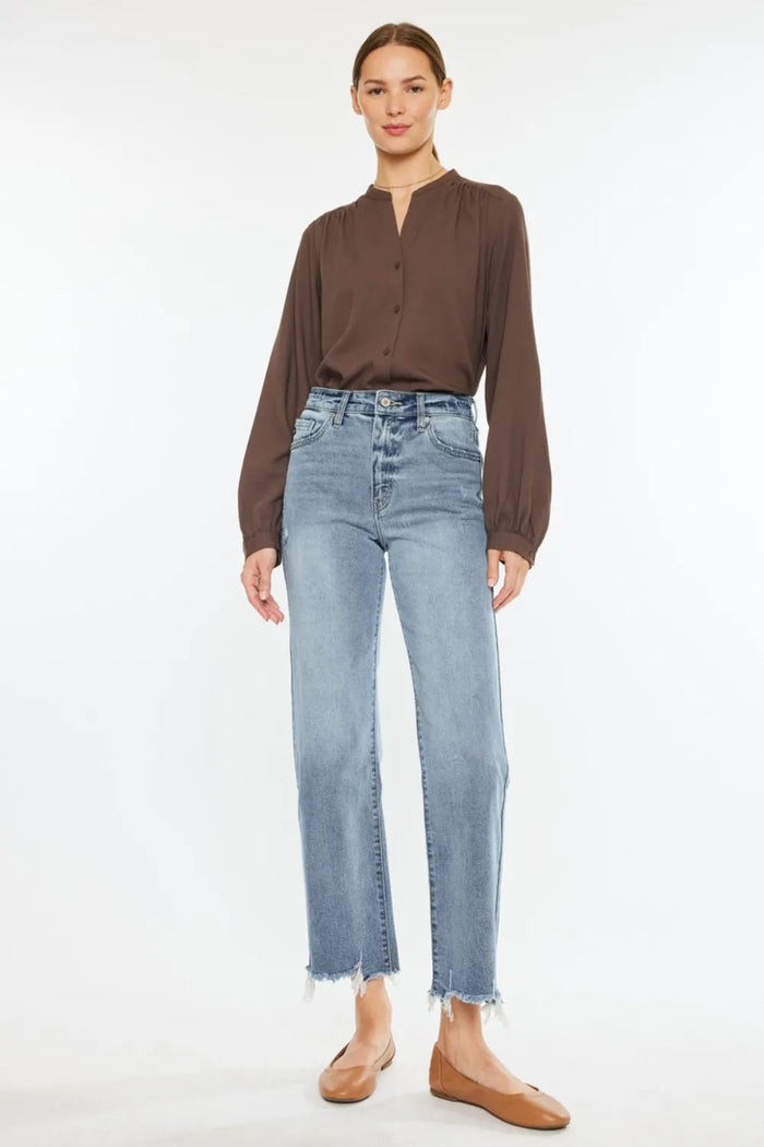 Kancan High Rise Slim Wide Leg Jeans - Brittney MADE