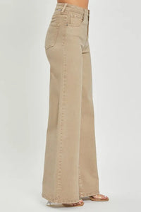 RISEN Full Size Tummy Control High Rise Wide Leg Jeans Plus Size - Brittney MADE